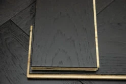 Rustic Engineered Flooring Oak Herringbone Jet Black Brushed UV Lacquered 14/3mm By 125mm By 600mm -Best Flooring Store img 1259