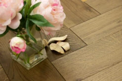 Natural Engineered Flooring Oak Bespoke Herringbone Cognac UV Oiled 16/4mm By 120mm By 580mm