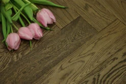 Natural Engineered Flooring Oak Herringbone Smoked Brushed UV Oiled 15/4mm By 90mm By 630mm