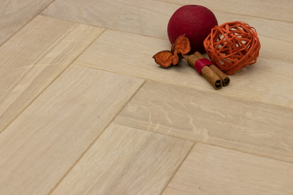 Natural Engineered Flooring Oak Herringbone White UV Oiled 14/3mm By 90mm By 450mm 2 Natural Engineered Flooring Oak Herringbone White UV Oiled 14/3mm By 90mm By 450mm - Image 2