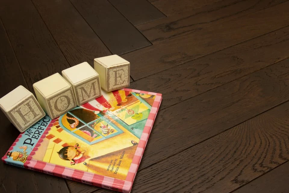 Rustic Engineered Flooring Oak Herringbone Black Tea Brushed UV Oiled 15/4mm By 90mm By 600mm