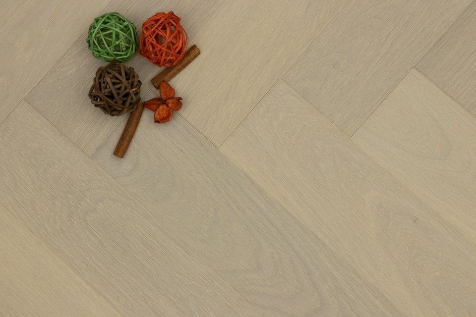 Prime Engineered Flooring Oak Herringbone Double White Brushed UV Lacquered 14/3mm By 98mm By 588mm 2 Prime Engineered Flooring Oak Herringbone Double White Brushed UV Lacquered 14/3mm By 98mm By 588mm - Image 2