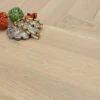 Select Engineered Flooring Oak Herringbone Sunny White Brushed UV Oiled 14/3mm By 128mm By 500mm