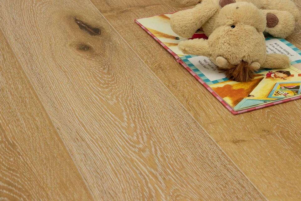 Natural Engineered Flooring Oak White Washed Brushed UV Lacquered 14/3mm By 190mm By 1900mm 2 Natural Engineered Flooring Oak White Washed Brushed UV Lacquered 14/3mm By 190mm By 1900mm - Image 2