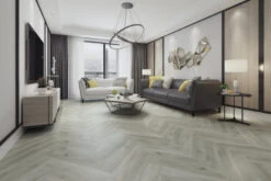 Best Flooring Store 21 Supremo Luxury Click Vinyl Rigid Core Herringbone Flooring Autumn Grey With Built In Underlay 6mm By 126mm By 630mm