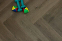 Supremo Luxury Click Vinyl Rigid Core Herringbone Flooring Cacao Brown With Built In Underlay 6mm By 126mm By 630mm