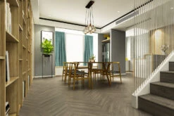 Supremo Luxury Click Vinyl Rigid Core Herringbone Flooring Cotton Wood With Built In Underlay 6mm By 100 By 600mm