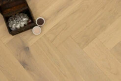 Natural Engineered Flooring Oak Herringbone White Cream Uv Oiled 14/3mm By 90mm By 450mm