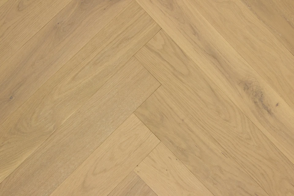 Natural Engineered Flooring Oak Herringbone White Cream Uv Oiled 14/3mm By 90mm By 450mm 3 Natural Engineered Flooring Oak Herringbone White Cream Uv Oiled 14/3mm By 90mm By 450mm - Image 3